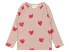 THE NEW Siblings Nynne bluse adobe rose med hjerteprint